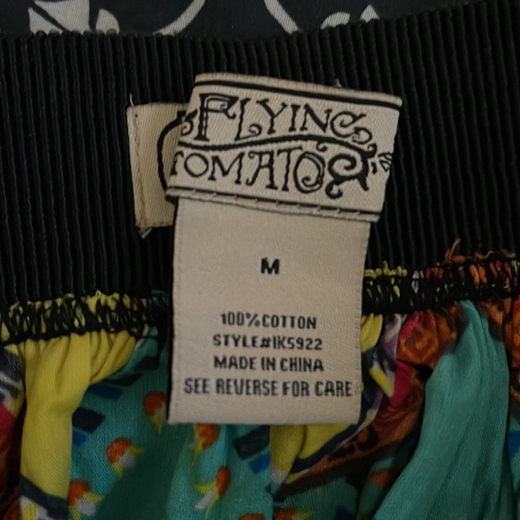 Flying Tomato Boho Multiprint multicolor Elastic Waist Mini Skirt Size M - Picture 4 of 4